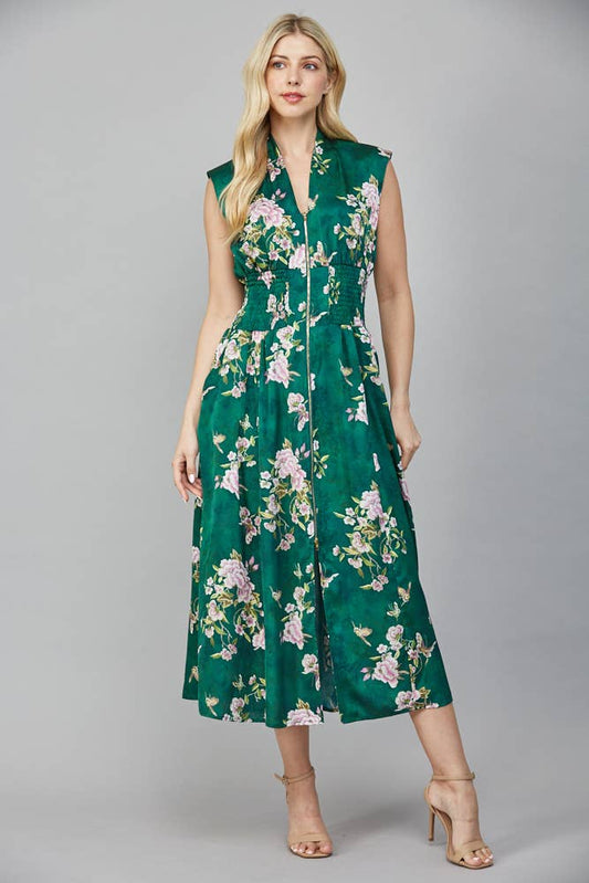 Kenzie Zip Front Floral Dress