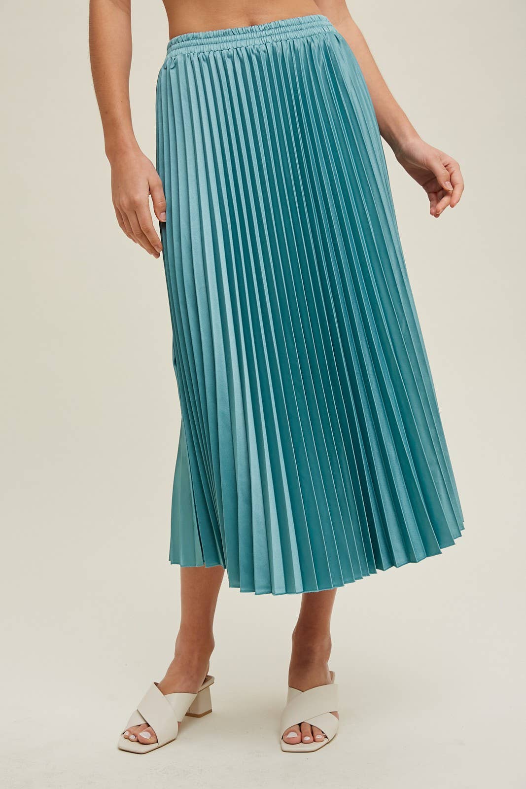 Sea Dream Coastal Pleated Midi Skirt