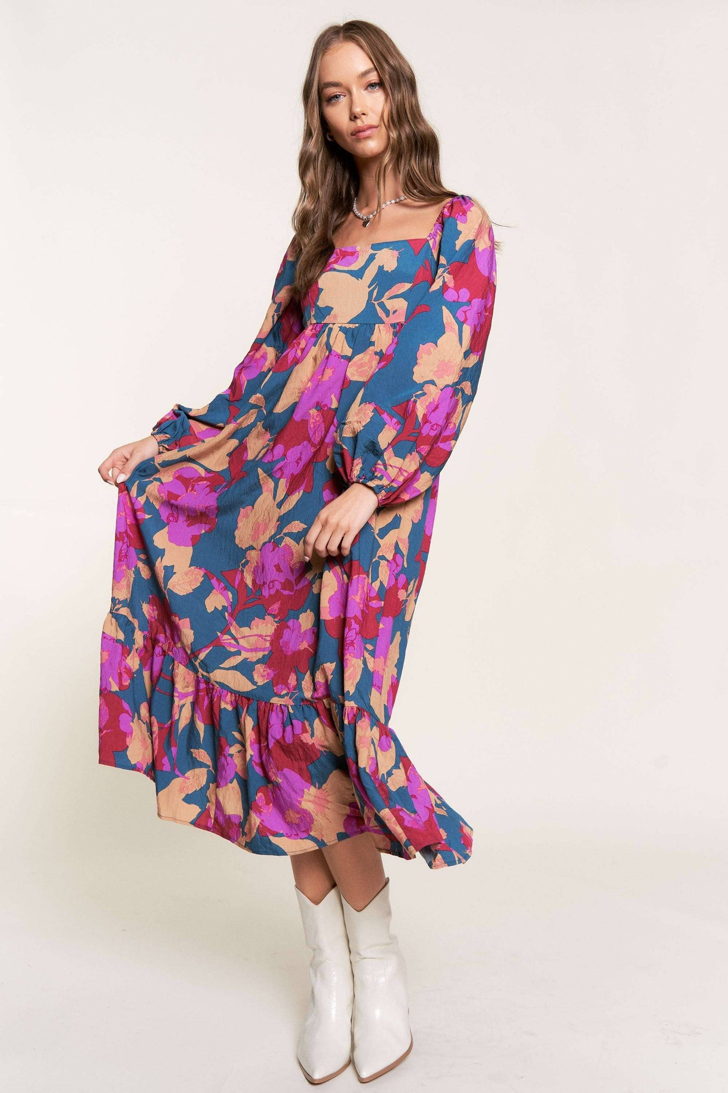 At Last Floral Midi Dress