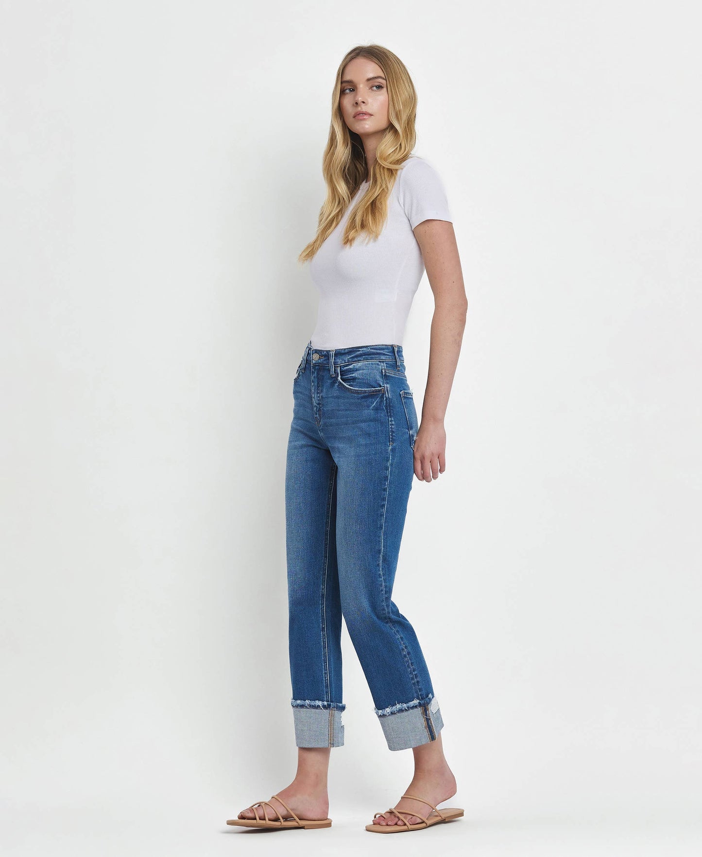 Vervet Daphne High Rise Cuffed Jeans