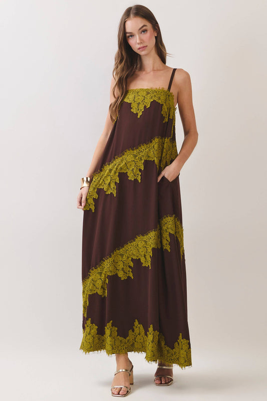 Gigi Lace Trim Detail Maxi Dress