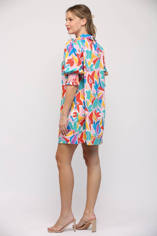 Torrance Abstract Floral Dress