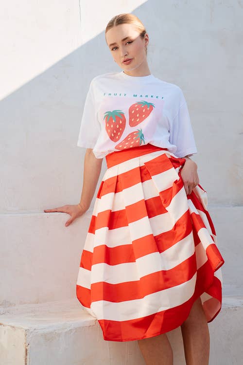 Jayne Striped Midi Skirt