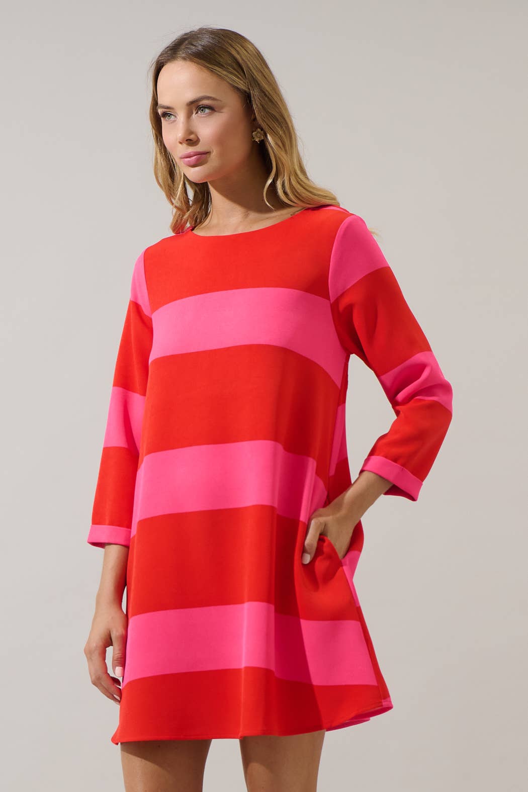 Lolli Striped Shift Mini Dress