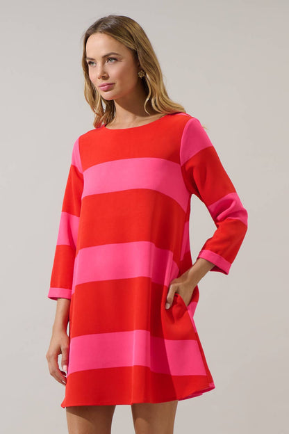Lolli Striped Shift Mini Dress