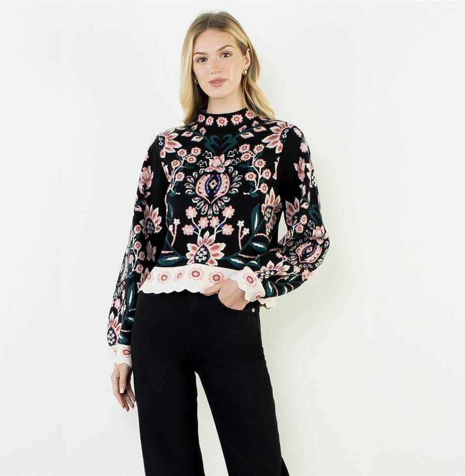 Genevieve Floral Sweater: THML
