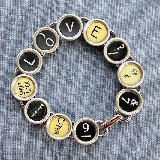 Love Typewriter Key Bracelet