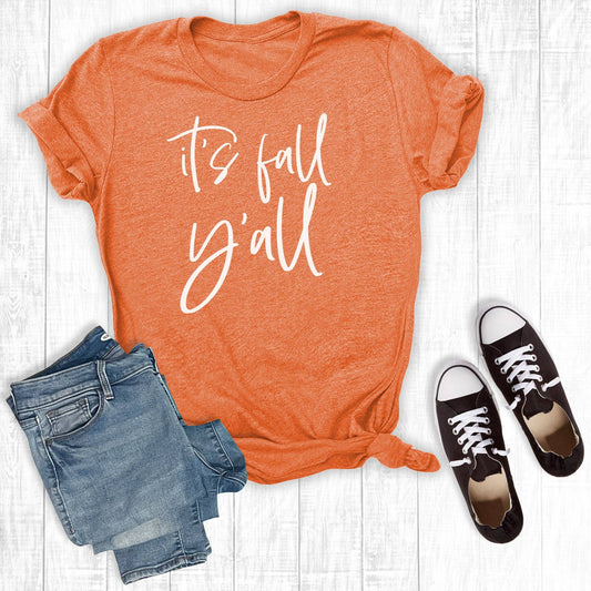 It's Fall Y’all Orange Graphic Tee