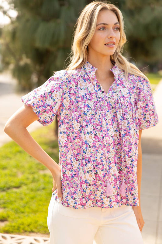 Bouquet Party Printed Top