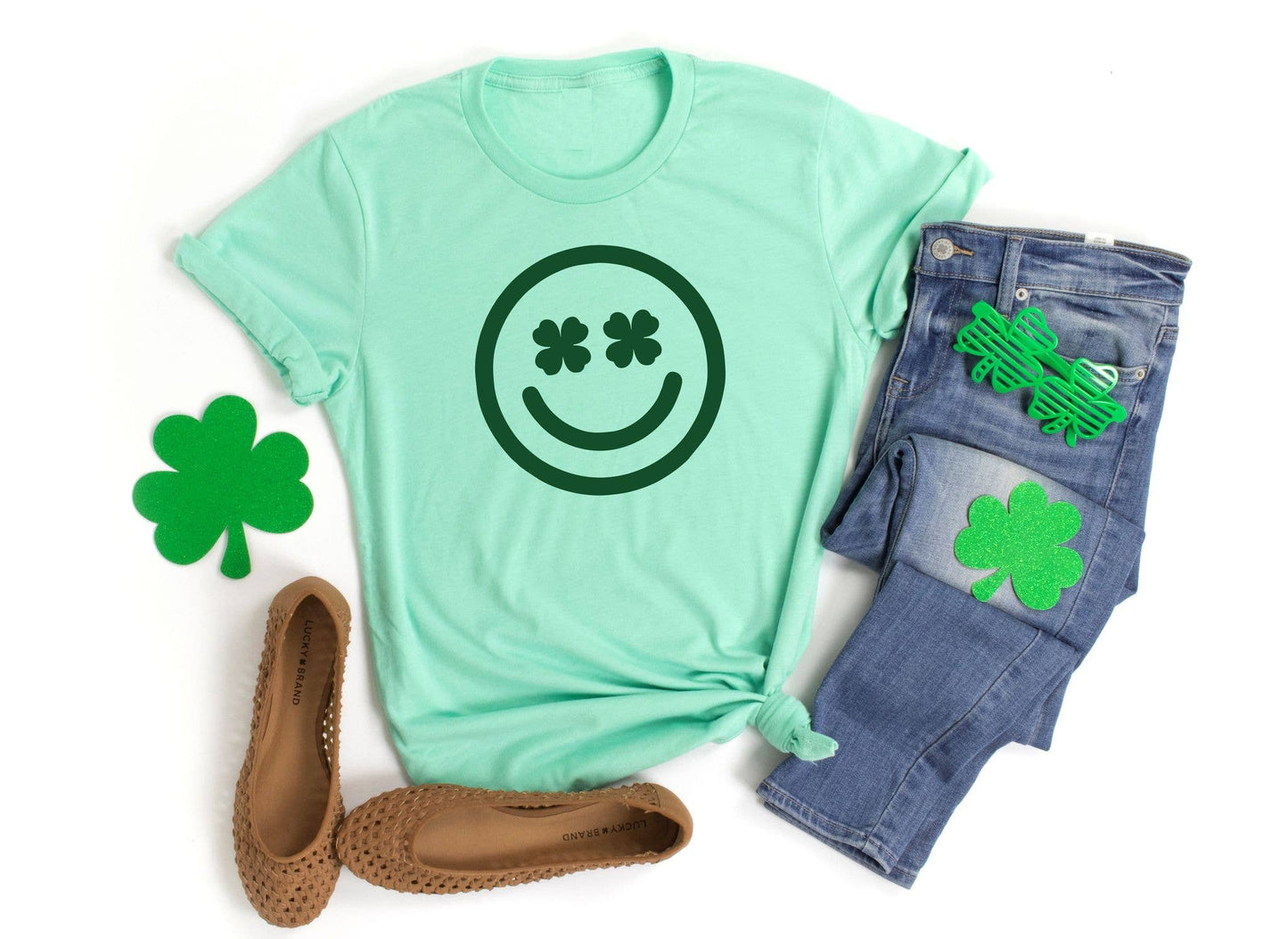 Lucky Smiles Shamrock Graphic Tee