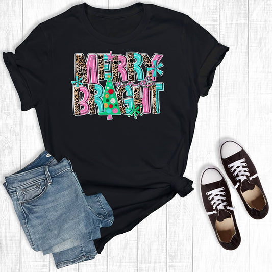 Colorful Merry and Bright Graphic Tee