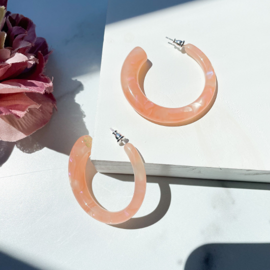 Peachy Keen Geometric Hoop Earrings