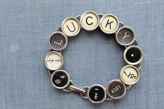Lucky Typewriter Key Bracelet
