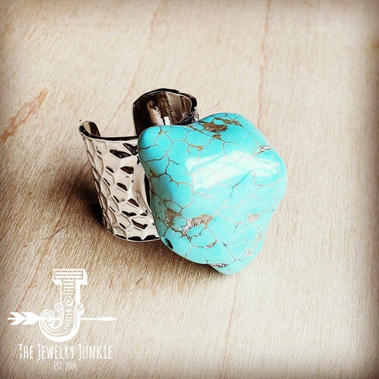 Turquoise Chunk on Cuff Ring