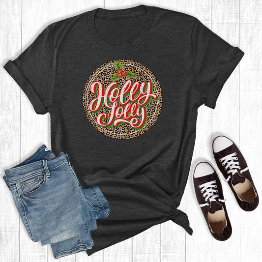 Holly Jolly Leopard Graphic Tee