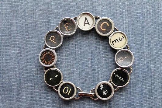 Peace Typewriter Key Bracelet