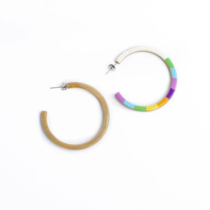 Skinny Rainbow Hoop Earrings