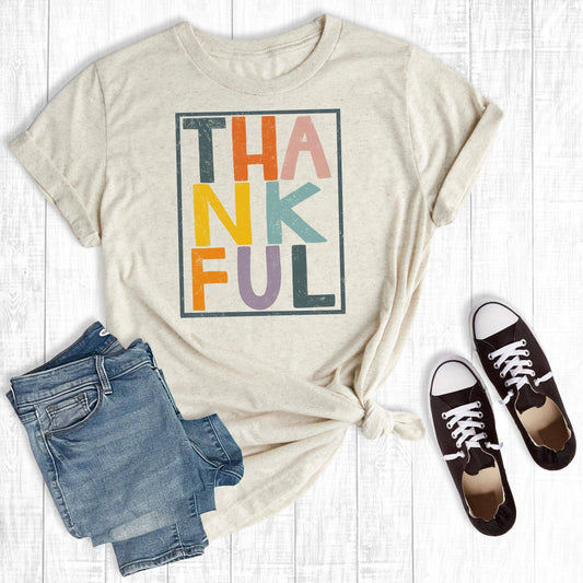 Thankful Block Design Graphic Tee