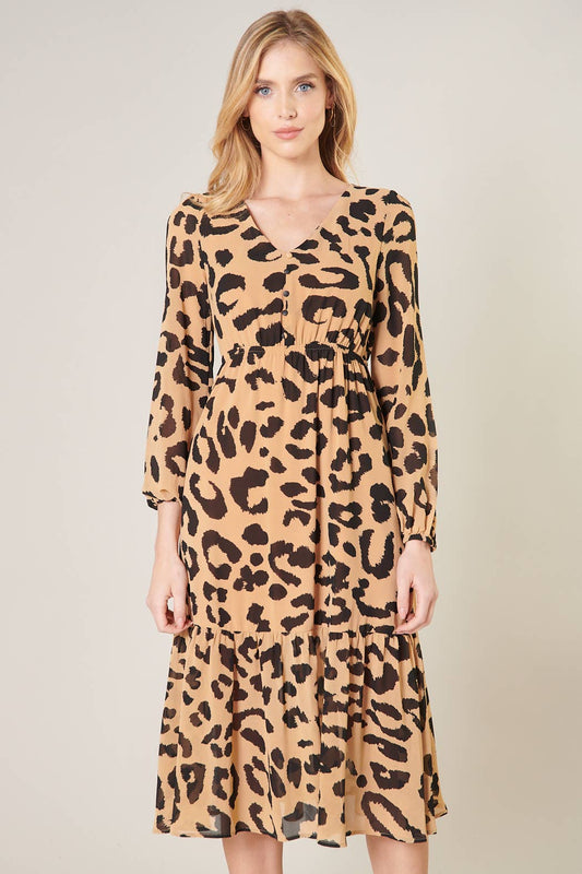 Java Leopard Nellie Midi Dress