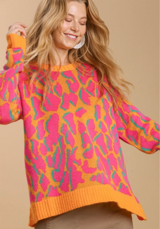 Light Show Animal Print Sweater (2 colors)