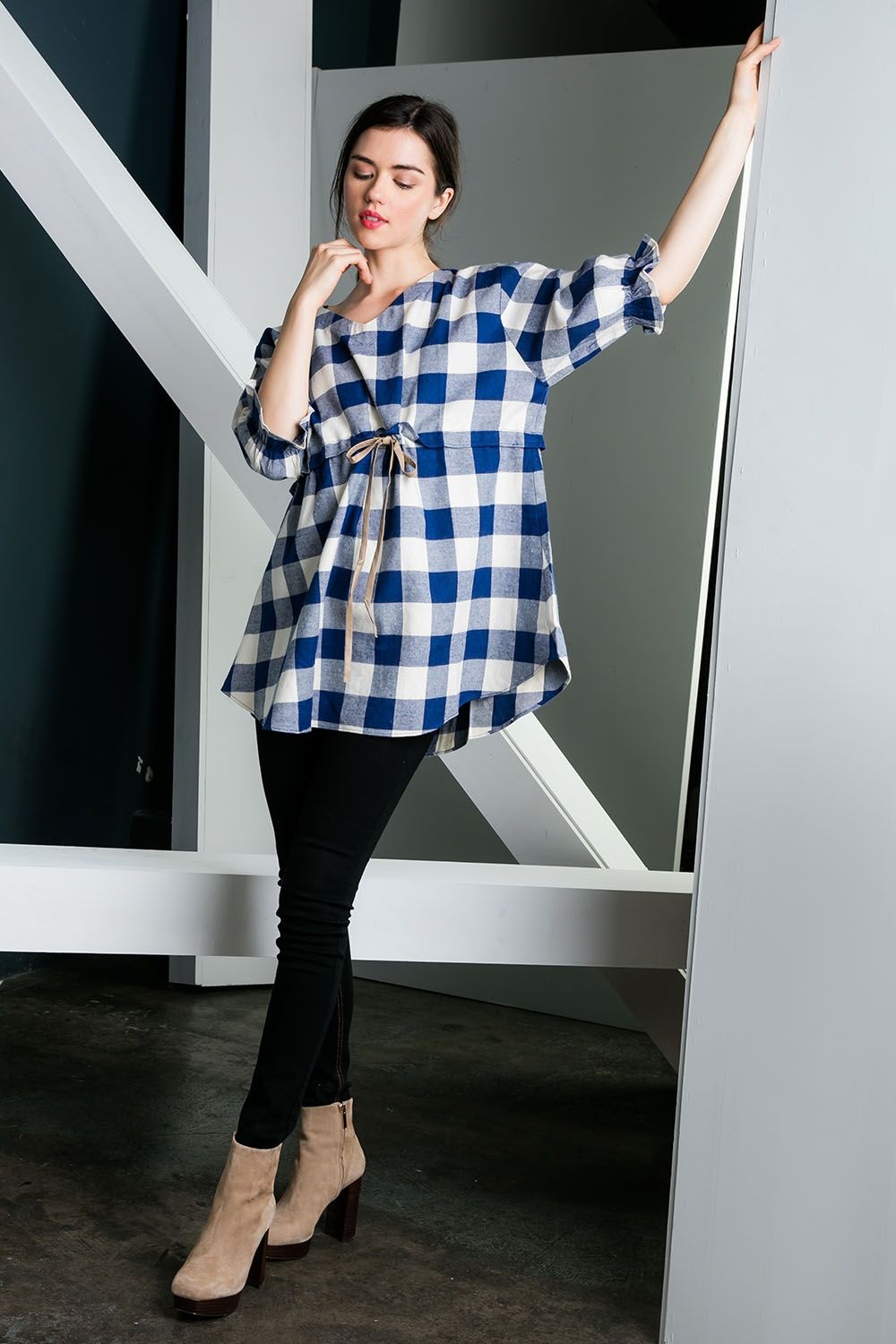 Checkered Past Tunic Top-THML