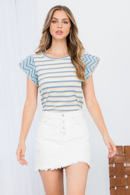 Seize the Day Striped Top-THML