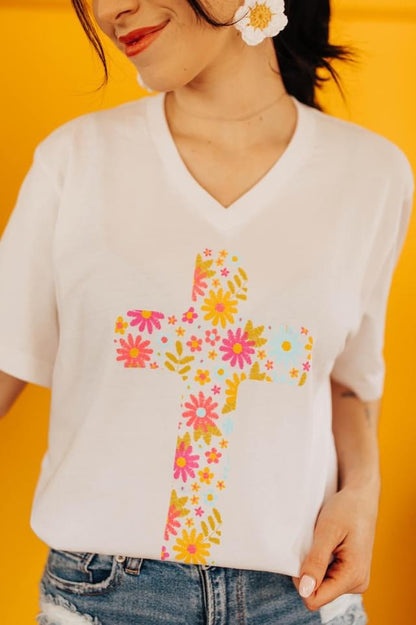 Flower Cross Graphic Tee