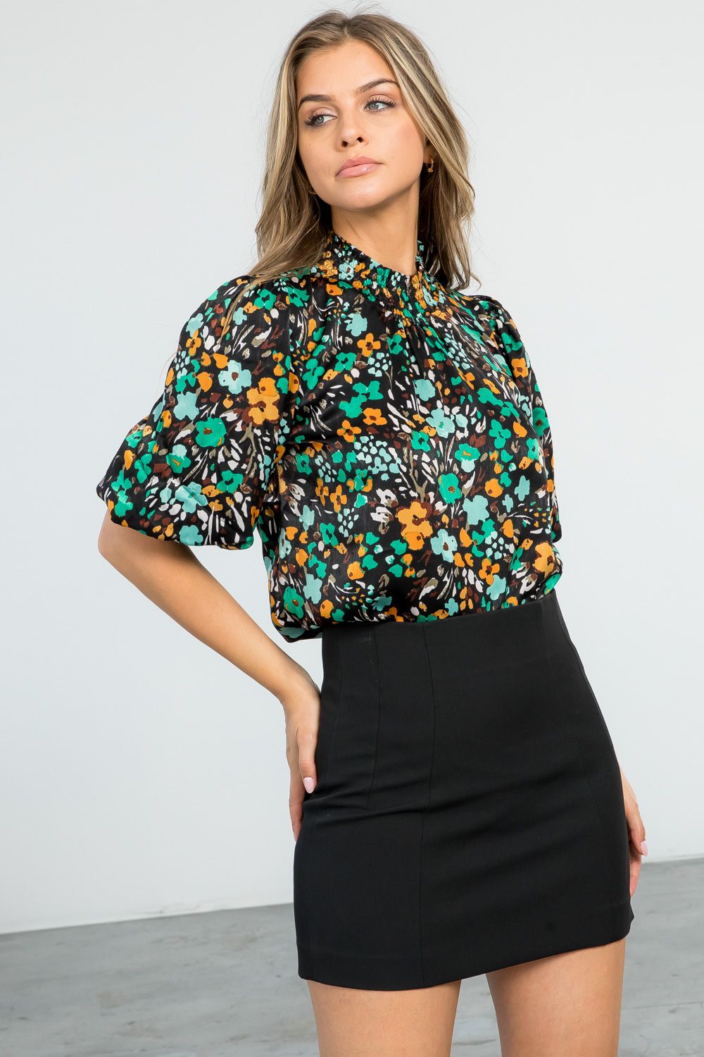 Saturday Night Floral Top-THML