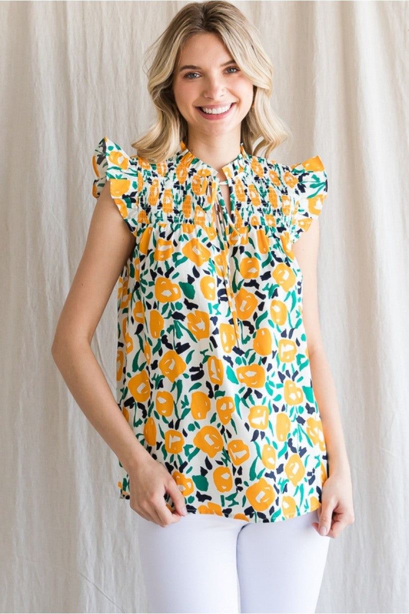 Golden Blooms Top