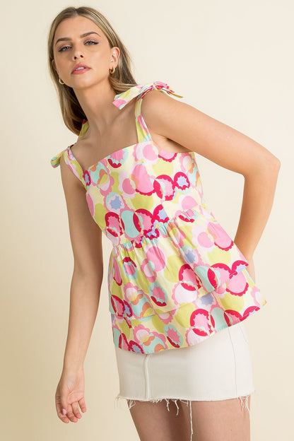 Without a Care Shoulder Tie Top-THML