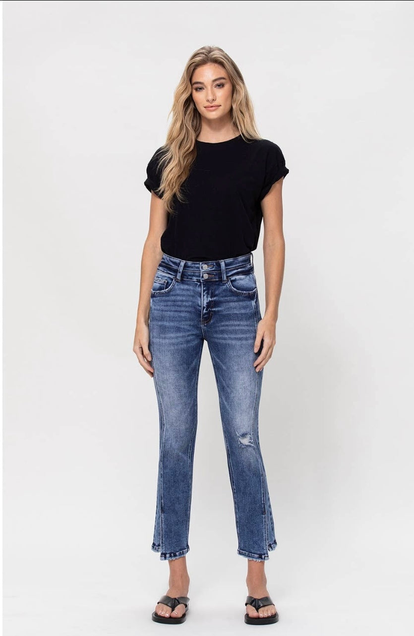 Sunset Side Slit Jeans by Vervet