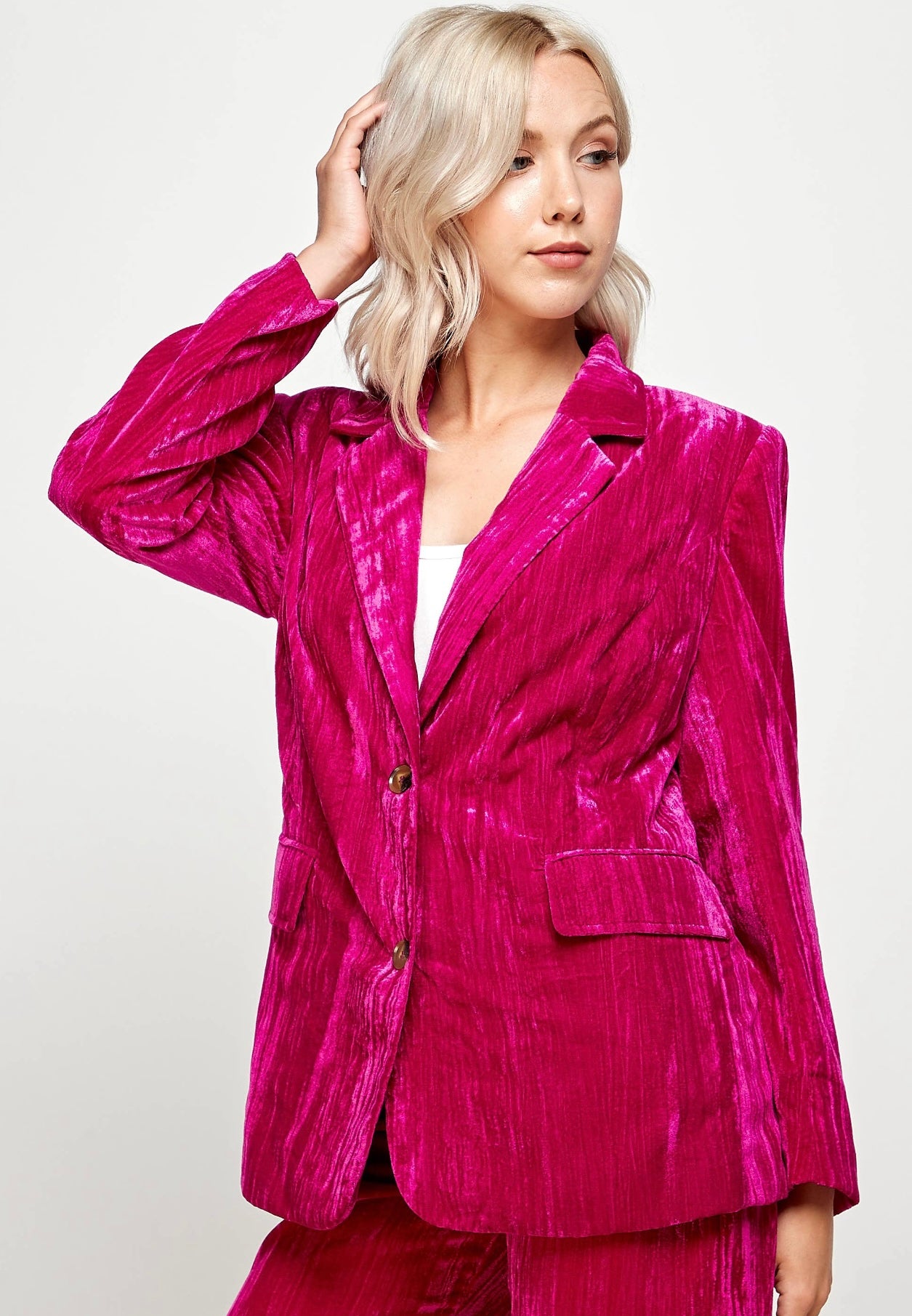 Magic Touch Crinkle Velvet Blazer GirlSPARK Boutique