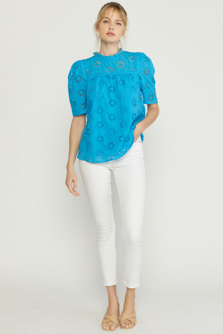 Blue Eyed Girl Eyelet Top