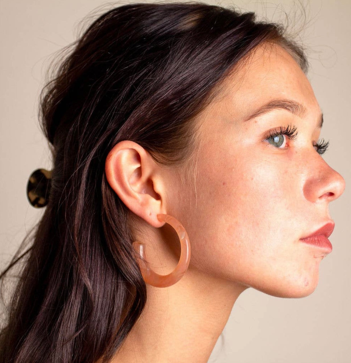 Peachy Keen Geometric Hoop Earrings