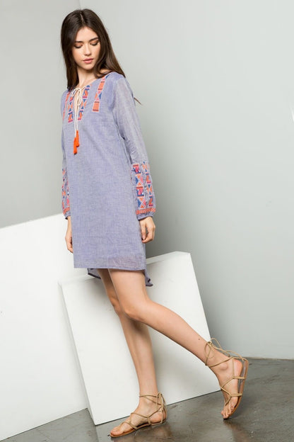 Keepin’ it Crafty Embroidered Dress-THML