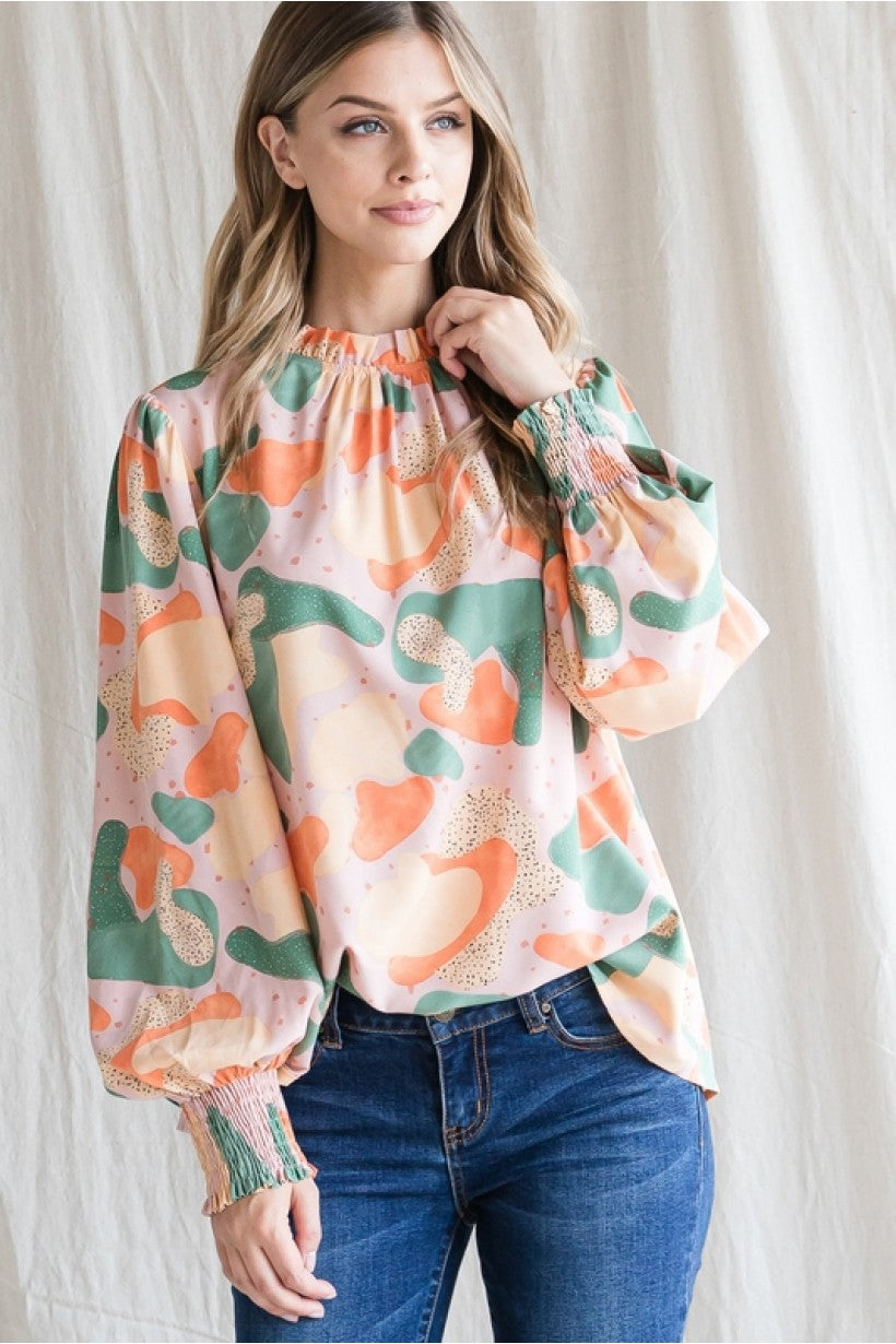 Ruffles Never Hurt Anyone Printed Top (3 color combos)