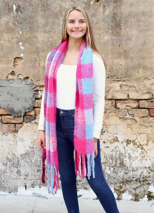 Fuzzy Cotton Candy Scarf
