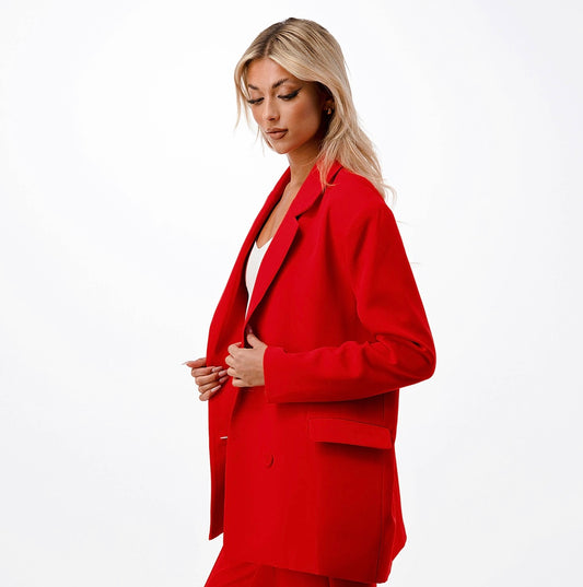 Boss Babe Red Oversized Blazer