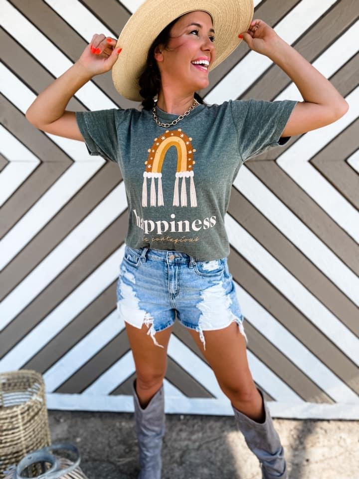 Happiness is Contagious Graphic Tee