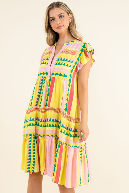 Aegean Breeze Printed Dress-THML