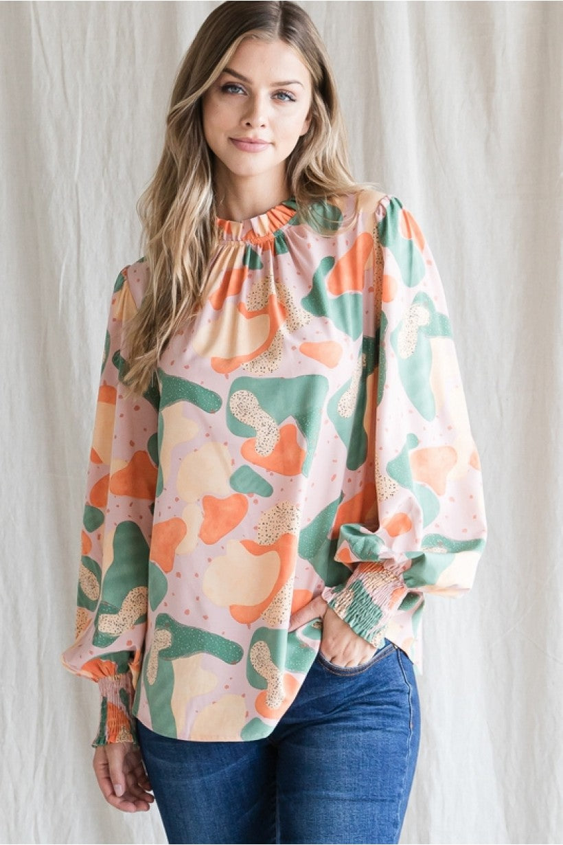 Ruffles Never Hurt Anyone Printed Top (3 color combos)