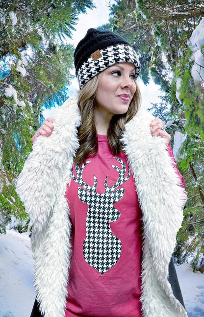 Houndstooth Winter Deer Graphic