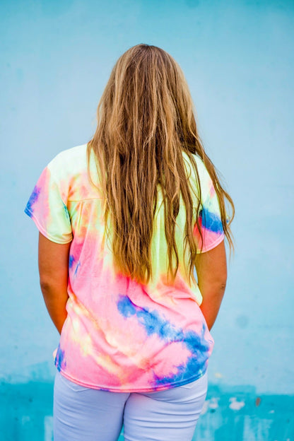 Dixie Tie Dye Embroidered Top