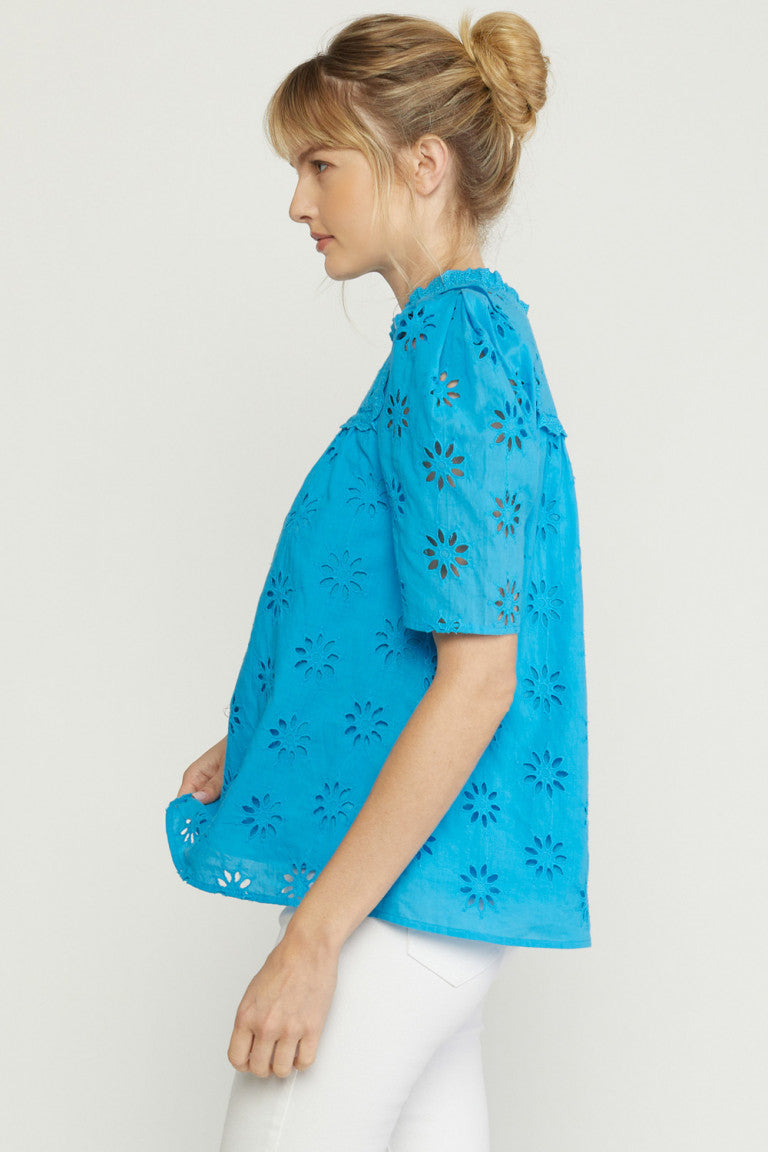 Blue Eyed Girl Eyelet Top