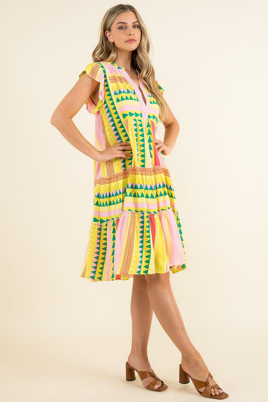Aegean Breeze Printed Dress-THML