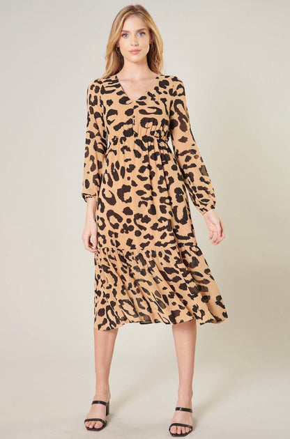 Java Leopard Nellie Midi Dress