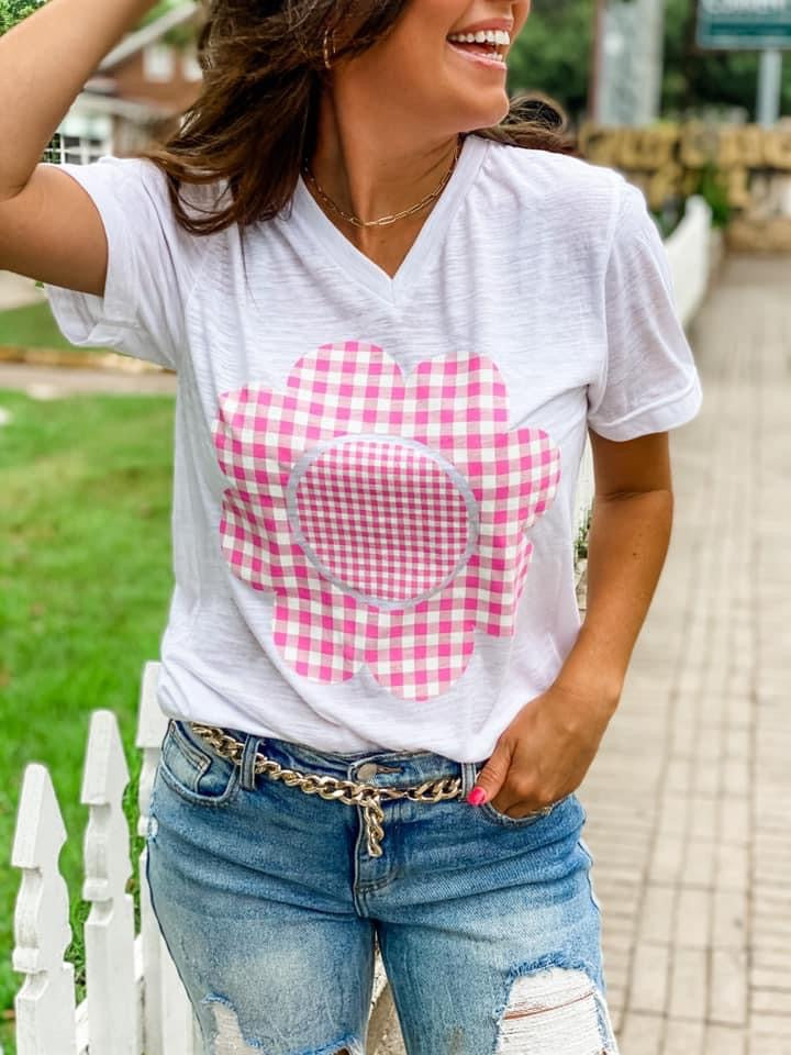 Girlie Gingham Graphic Tee