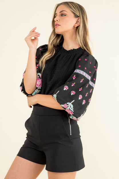 Extra Special Embroidered Top-THML