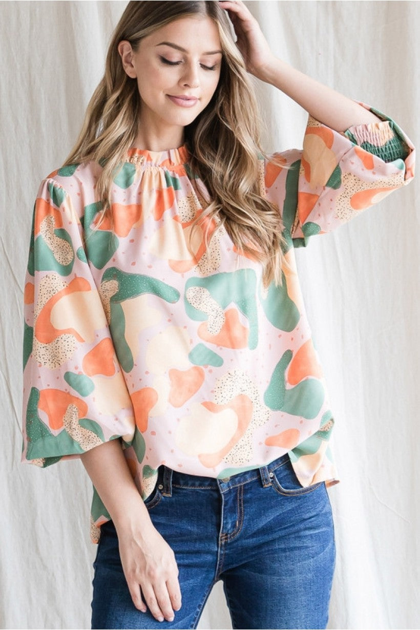 Ruffles Never Hurt Anyone Printed Top (3 color combos)