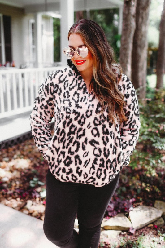 On Repeat Pink Leopard Pullover